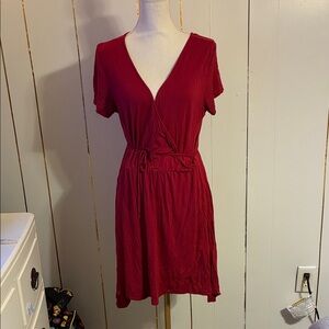 Elegant Red Wrap Dress